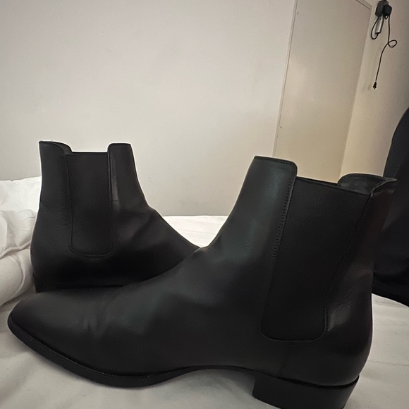 YSL / Saint Laurent WYATT CHELSEA BOOTS IN SMOOTH LEATHER size 47 - Picture 3 of 7